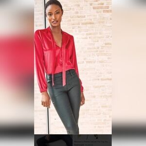 White House Black Market Elegant Red Women's Blouse Size M